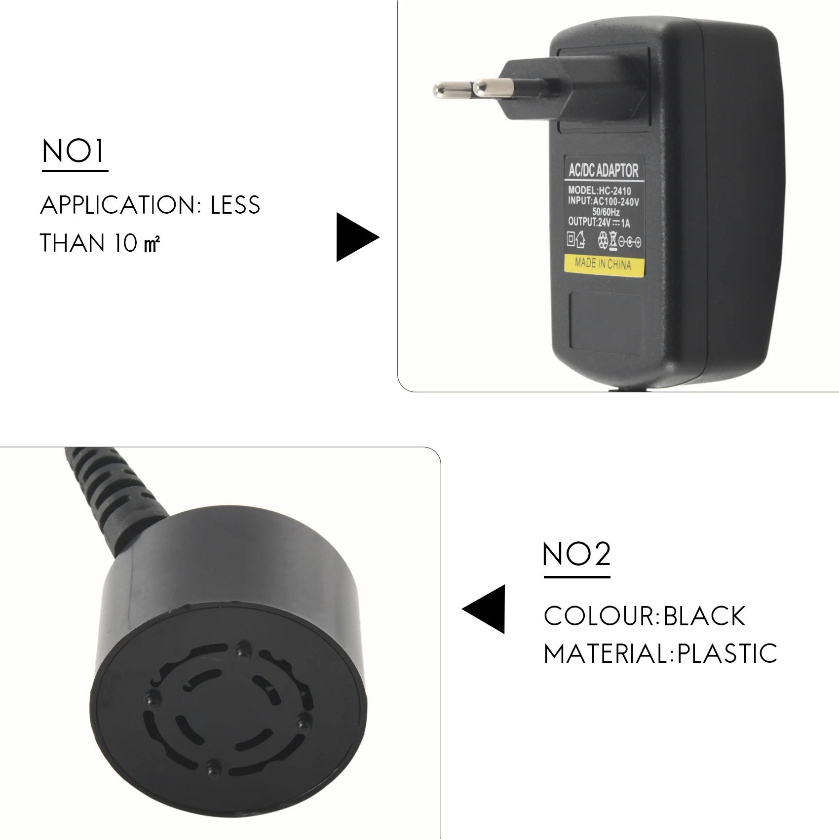 Ultrasonic Mini Umidificador Névoa Criador, Fogger Fonte De Água, Atomizador De Lagoa, DC 24V, Plug UE, 1 Conjunto, 36mm