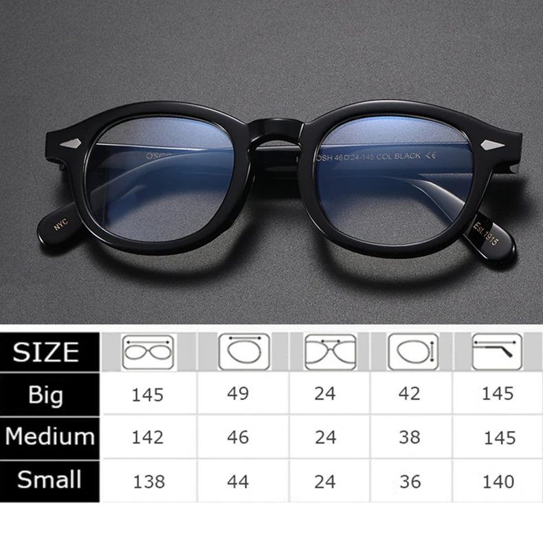 Johnny Depp Anti Blaues Licht Brillen Männer Lemtosh Gläser Frauen Computer Brille Luxus Marke Vintage Acetat Rahmen – Detail 13