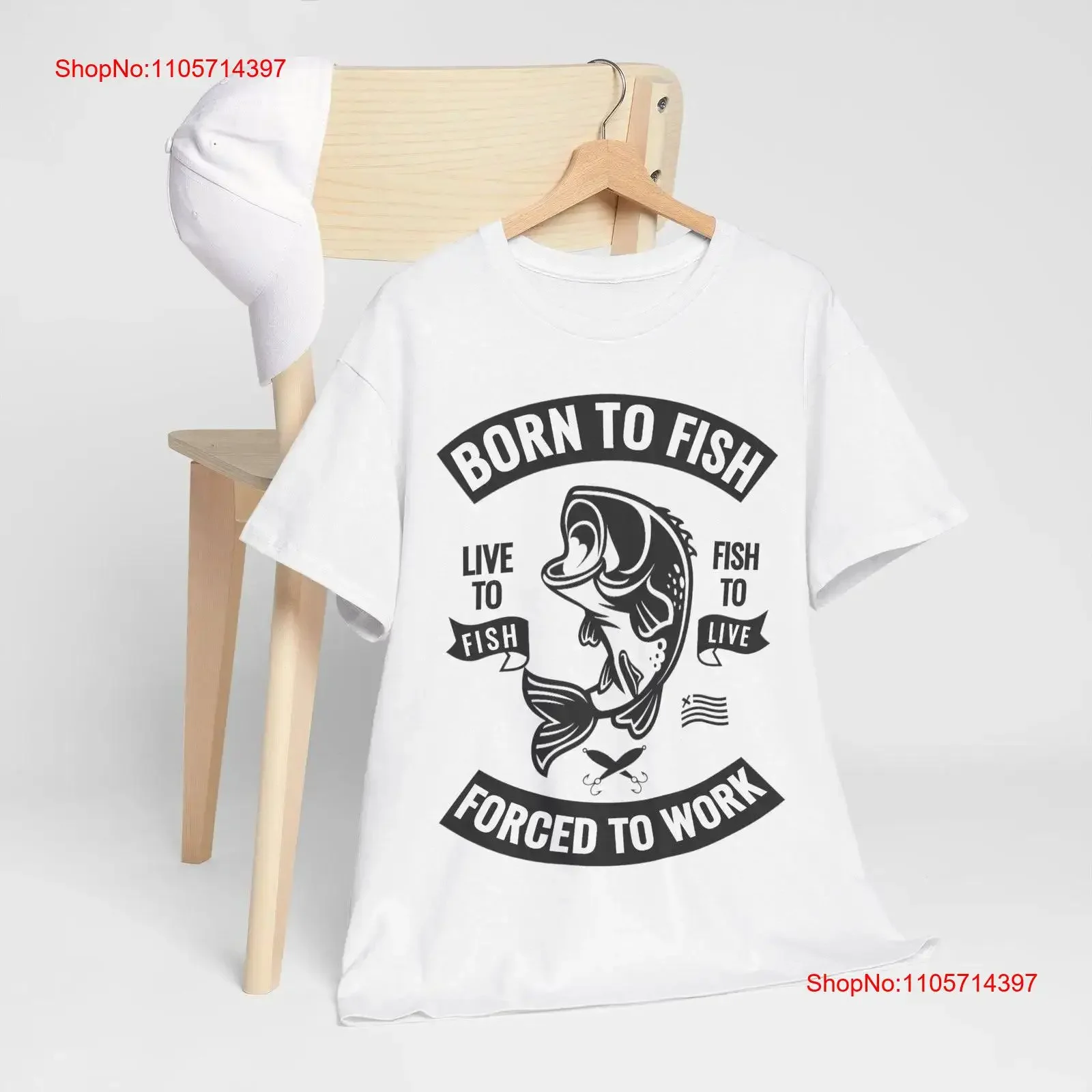 Fishing T Shirt Born To Fish Forced Work Mens Fathers Day gift bass Birthday gifts for dad husband daddy grandpa Father's
