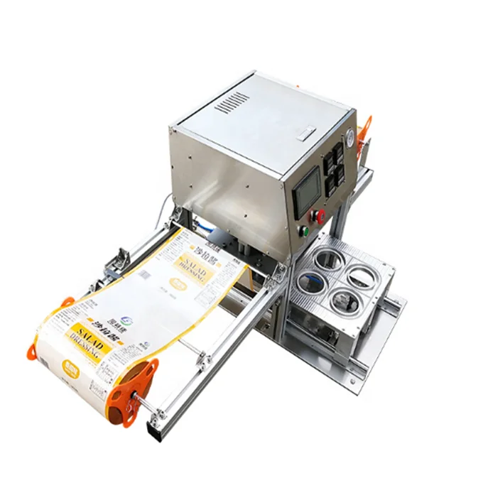 p Riempitore Sigillatrice Sigillatrice Macchina per Prezzo di Fabbrica Automatico Piccolo Succo di Noodle Istantanei Gelatina Yogurt Carta Usa E Getta Plastica Cu