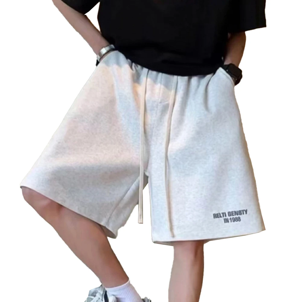 

Gray Korean Style Pants Fashion Streetwear For Men Thin Pants Outer Wear Print Pattern Thin Fabric Lightweight