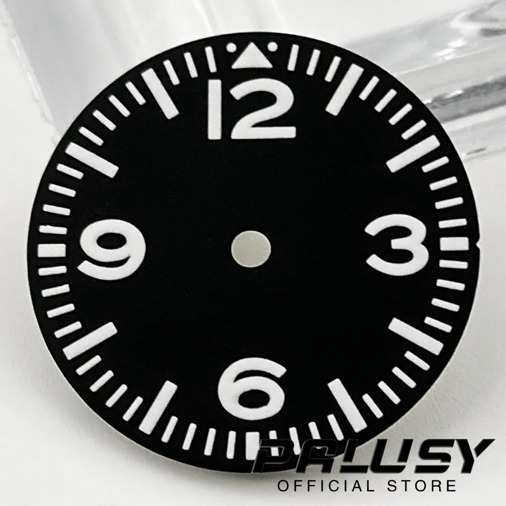 29mm Black Watch Dial Green Luminous Watch Faces Fit NH35 NH36 PT5000 ETA 2824 2836 Miyota 8215 8205 821A DG2813 3804 Movement