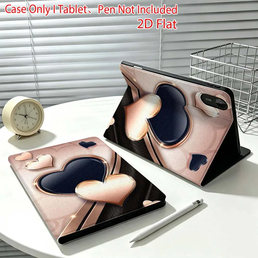 Creative heart pattern For Xiaomi Poco Redmi Pad 8 2 4 C1 6 6S 7 7S SE 9.7 14 11 11.2 Inch Pen Tray Tablet Case Fashion