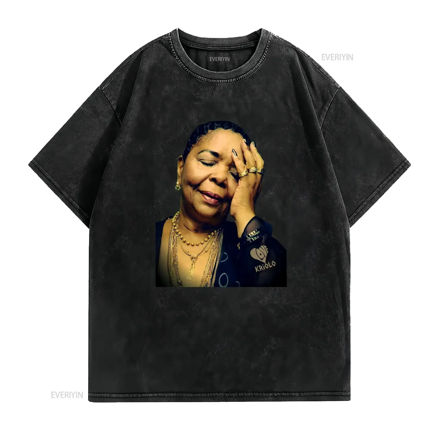Cesaria Evora T shirt Cabo Verde Ultra Cotton Love Kriolo long or short sleeves vintage Washed Breathable Stylish Comfortable