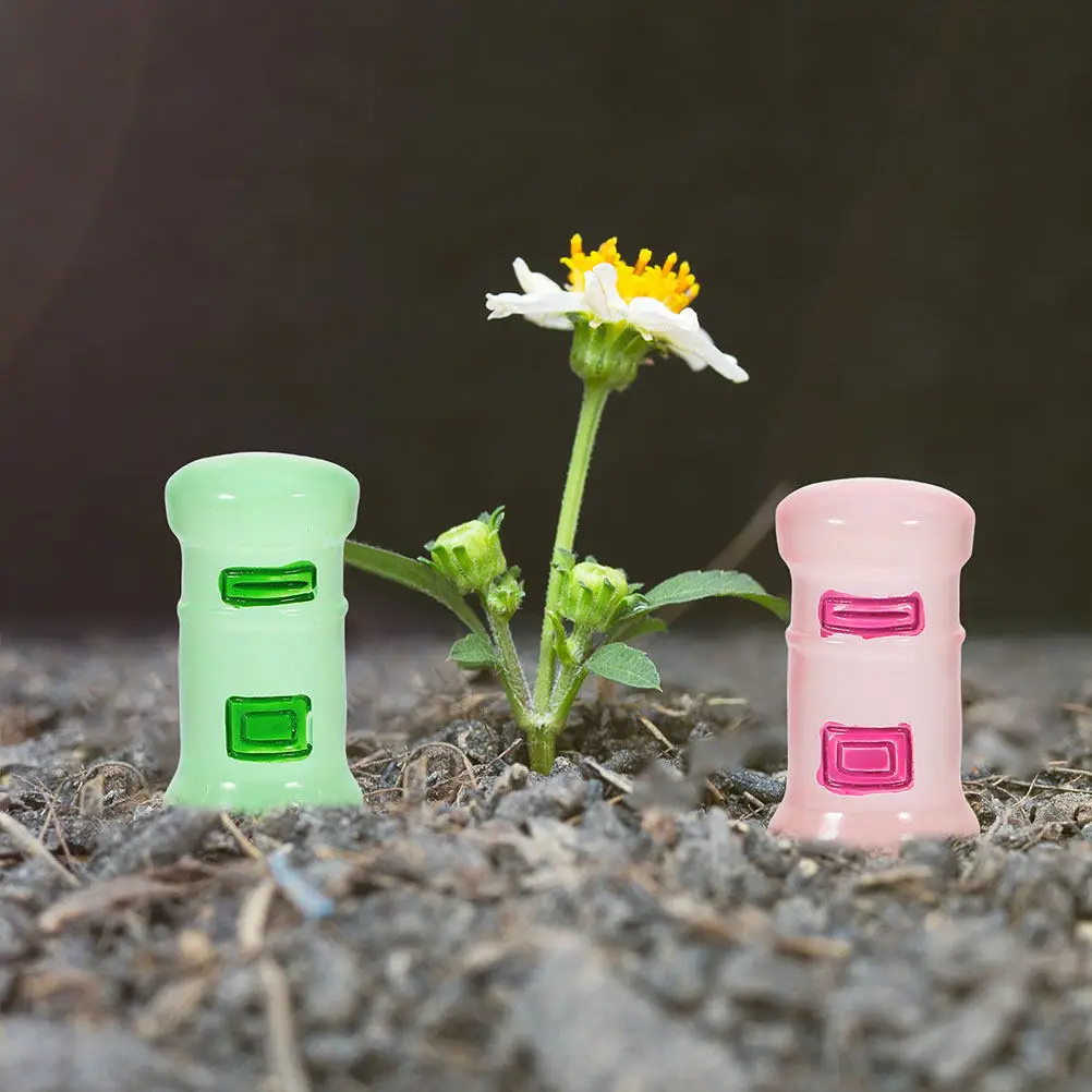 60Pcs Glow in The Dark Mini Resin Mailbox Decor for Micro Landscape Fairy Garden Bonsai Terrarium Desk Aquarium Decoration