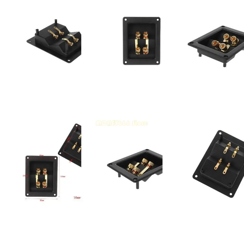 

F62C Screw Terminal Round Cup Connector Positive (red) and Negative (black)