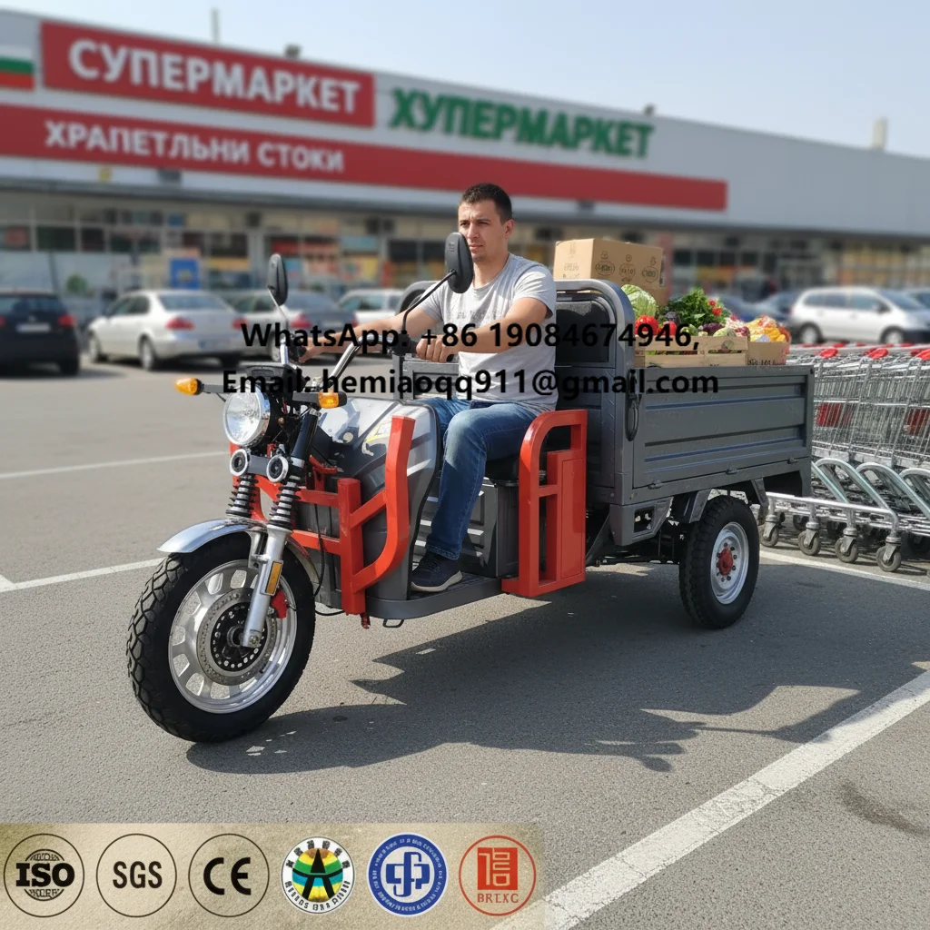 

Китайский электрический грузовой трицикл с увеличенным запасом хода, 3 колеса, 72В 1000Вт, для перевозки грузов, с сертификатом EEC