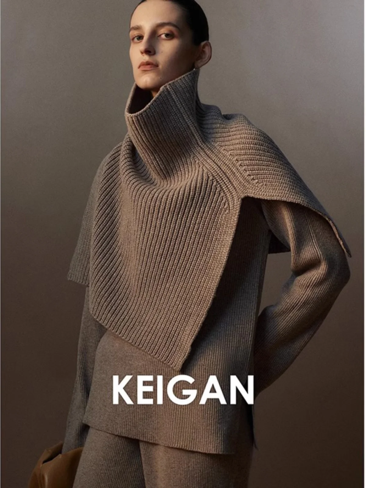 

Ele Knitted Large Scarf Women's Sweater 2023 New Autumn Winter Warm High Collar Oversize Outerwear oulder awl