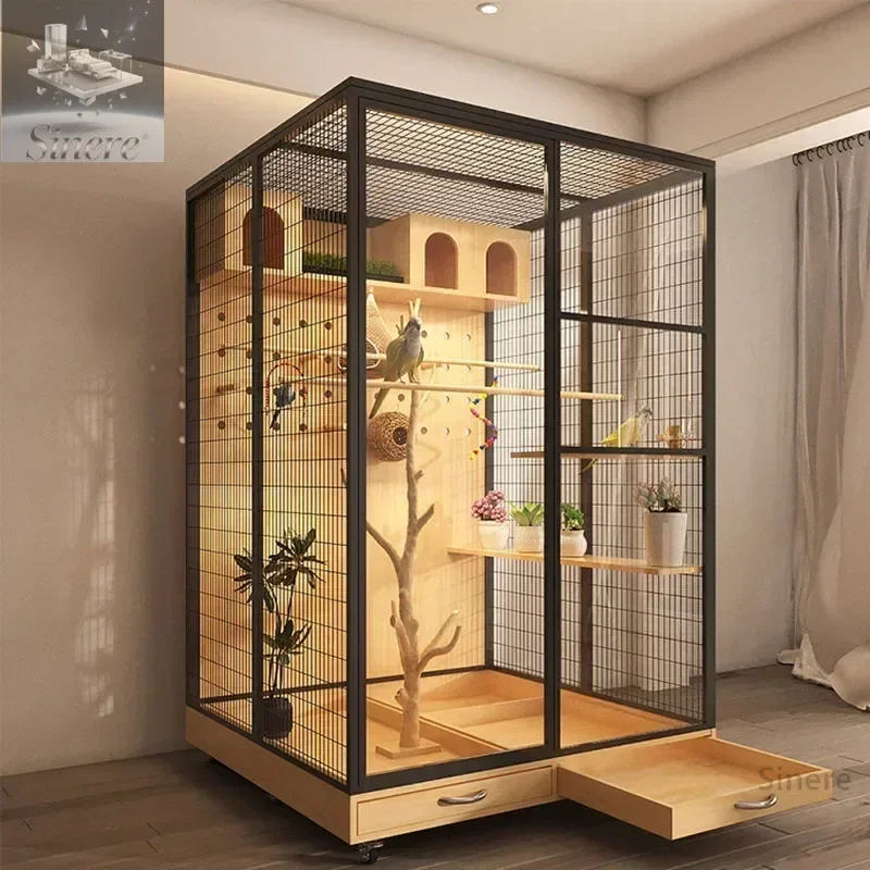 Black Budgie Bird Cage Parrot Carrier Dog Breeding Box Toy Chinchilla Bird Cage Cat Nest Jaula Para Conejos Bird Supplies