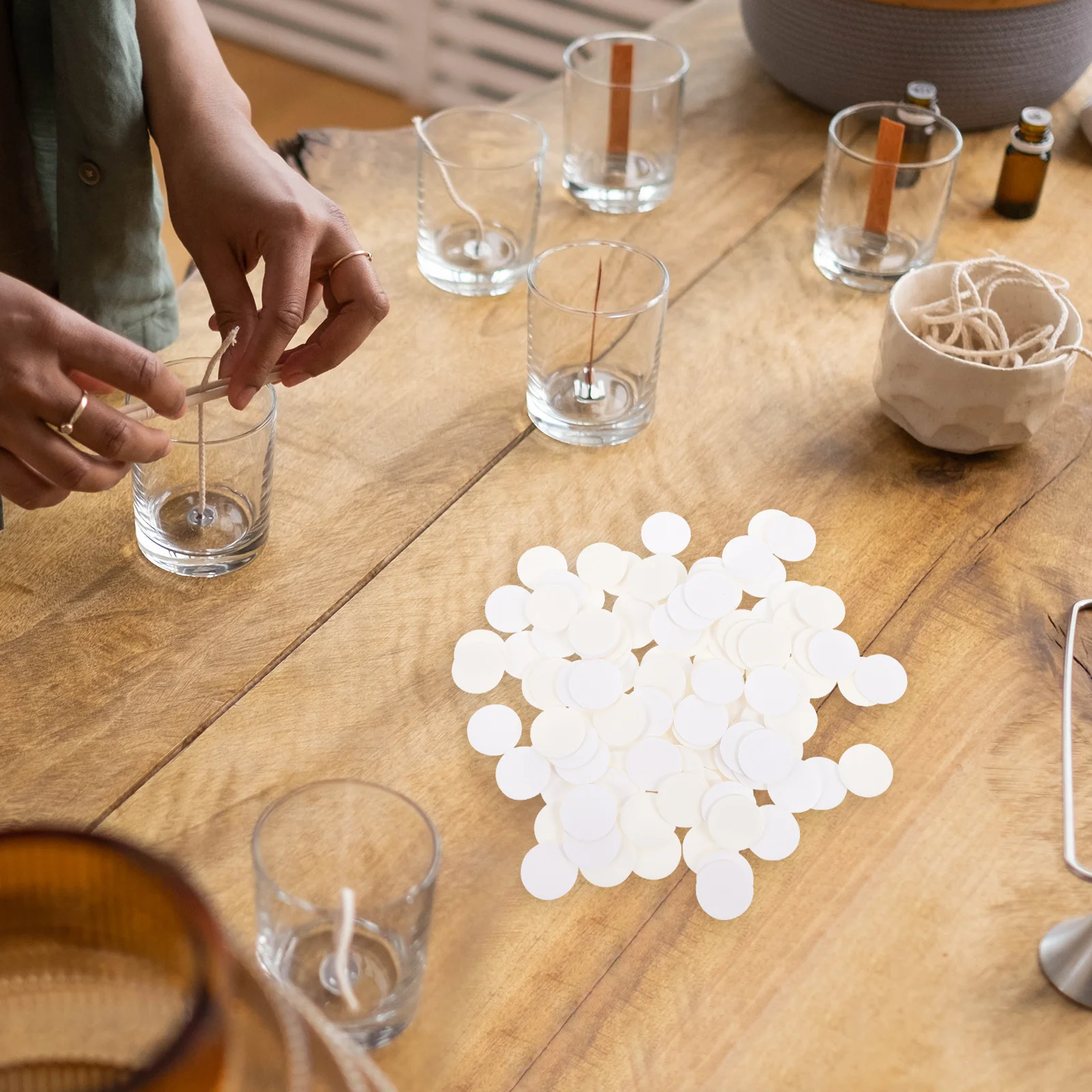 100 قطعة من نقاط الرغوة اللاصقة على الوجهين ملصقات الفتيل القوية لصنع إكسسوارات ذاتية الصنع نقاط رغوة لاصقة #5