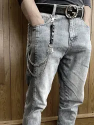 New Irregular Imitation Pearl Waist Chain Key Chain Rock Trousers Hipster Keychains Pant Jean Keychain Hip Hop Trouser Jewelry