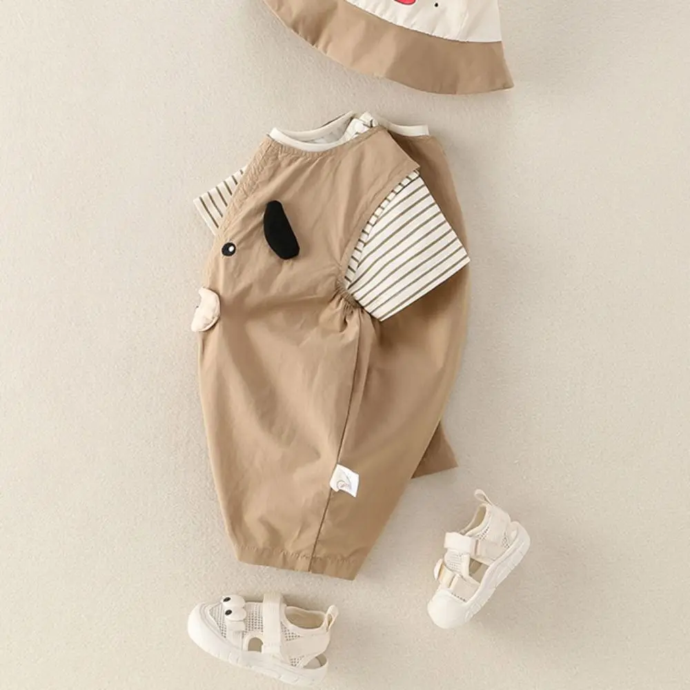 Cute Stripe Baby Jumper Romper Overalls Bodysuit Cartoon Dog Baby Jumpsuit Cotton Infant Romper Toddle Climb Suit Gifts