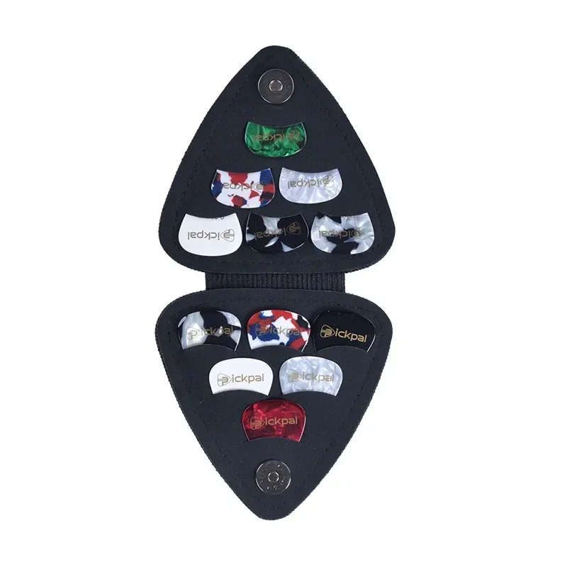 Bolsa de almacenamiento para púas guitarra eléctrica  madera, diseño  juego  12 piezas, estilo cuero,