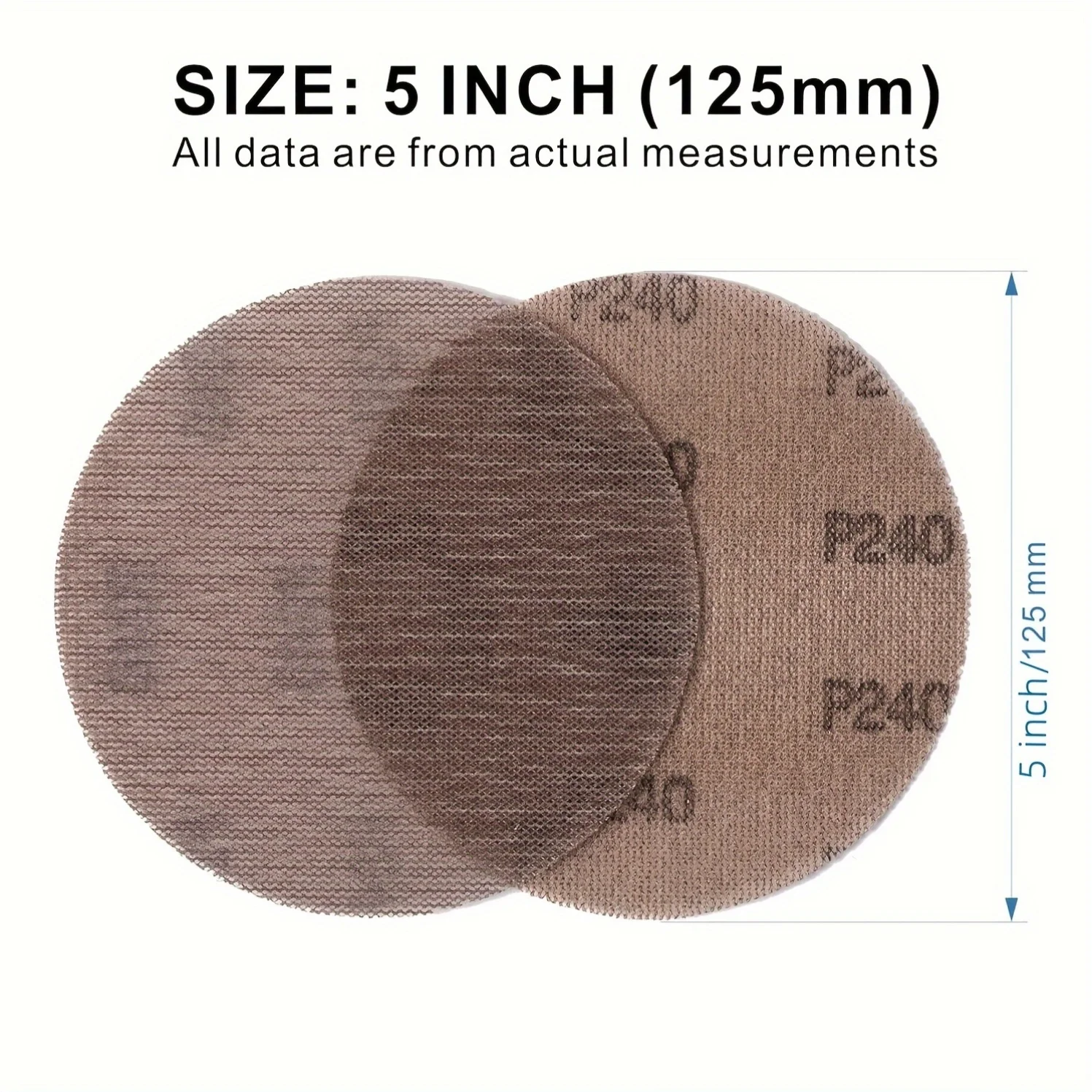 5/10 Stück 5-Zoll-Schleifgitter, Micro-Mesh-Schleifscheiben mit Klettverschluss, staubfreies Netz-Schleifpapier, Nass- und Trockenschleifscheibe, Anti-Verstopfung – Detail 2