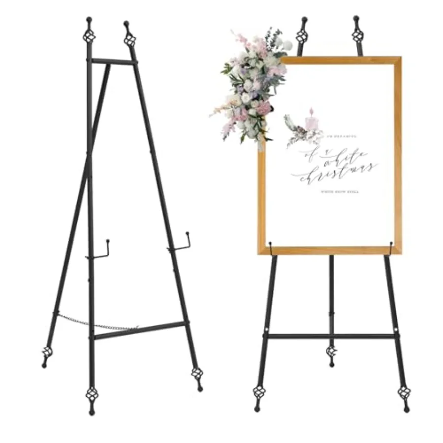 

Metal Easel Stand with Chain Support for MirrorIron Floor Easels for Display Wedding Sign 58 Inch Adjustable Arts and Crafts Ea