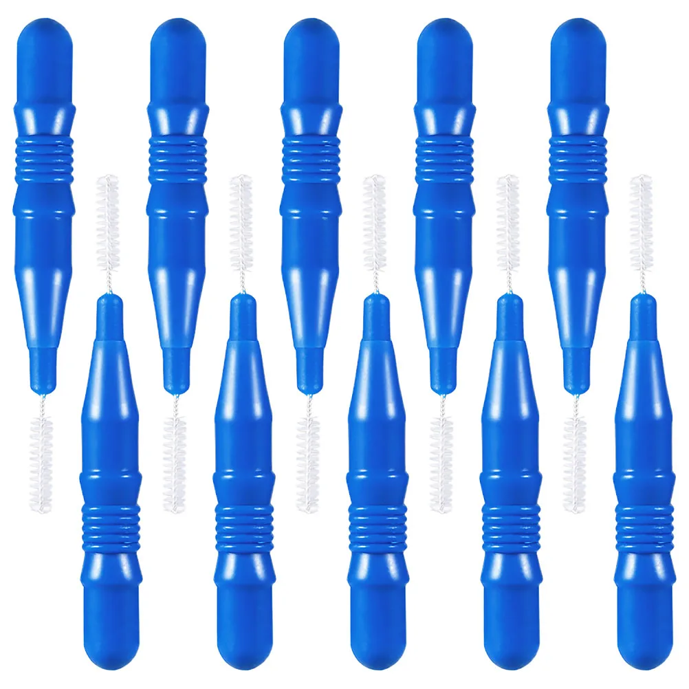 

50 Pcs Tooth Floss Interdental Brush Plastic Oral Care Tool Blue Teeth Cleaning Device