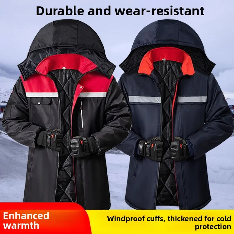 

Мужская утепленная хлопковая куртка для активного отдыха, ветрозащитная, теплая, со светоотражающими полосами, зимняя, стандартный крой, средней длины, хлопковая