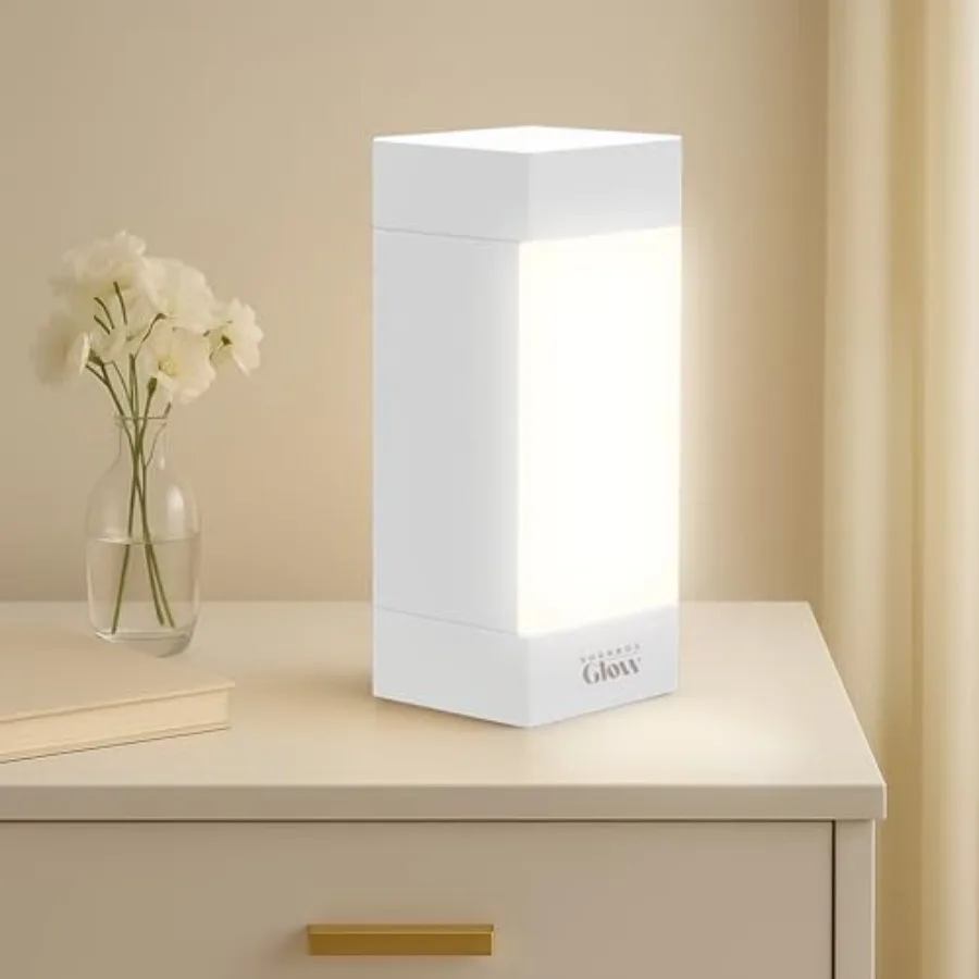 

Square Shabbos Lamp Elegant White UL Approved, Kosher for Shabbos, Blackout Hood, Fireproof Plastic, 15W LED Included