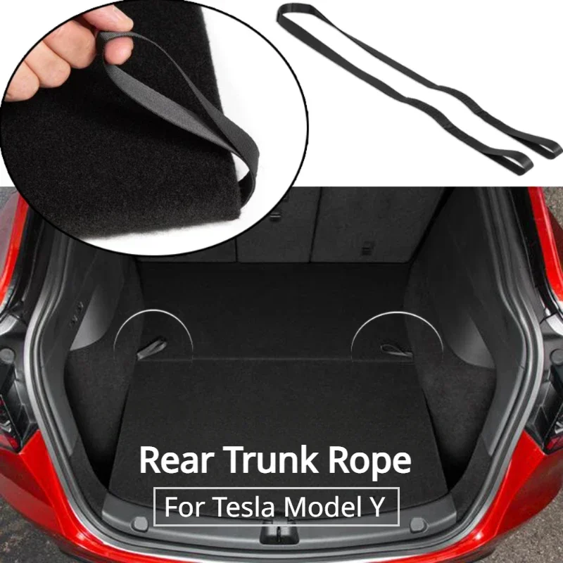 

Trunk Rope for Tesla Model Y Tail Box Cover Draw Rope Drawstring Handle Pull Straps Car Tidying Organizer for Trunk 2021-2023