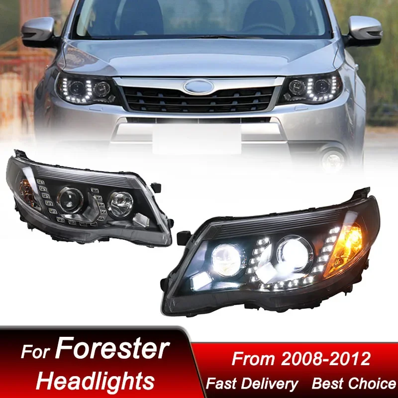 Pop Car Headlights For SUBARU Forester 2008-2012 New Style Xenon Auto Head Lamp Assembly Upgrade Projector Lens Accessories Kit