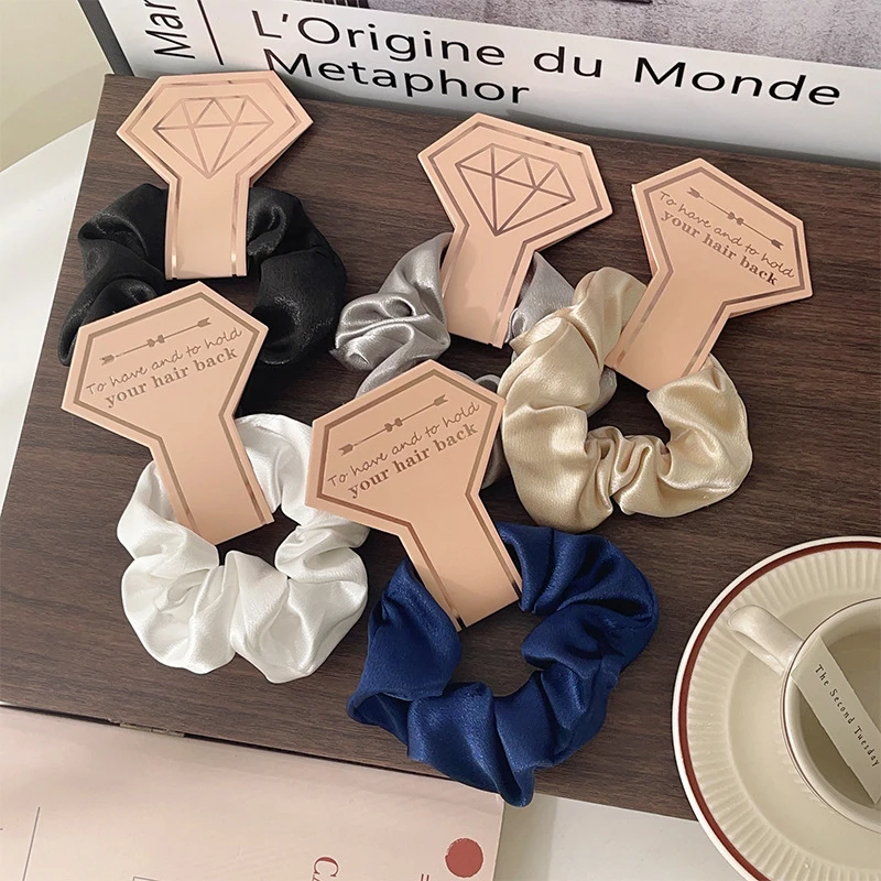 Solid Color Bridal Hair Accessories Large Intestine Loop Cloth Satin Hair Rope Scrunchies Elastic Hair Ring Female Hair Ties