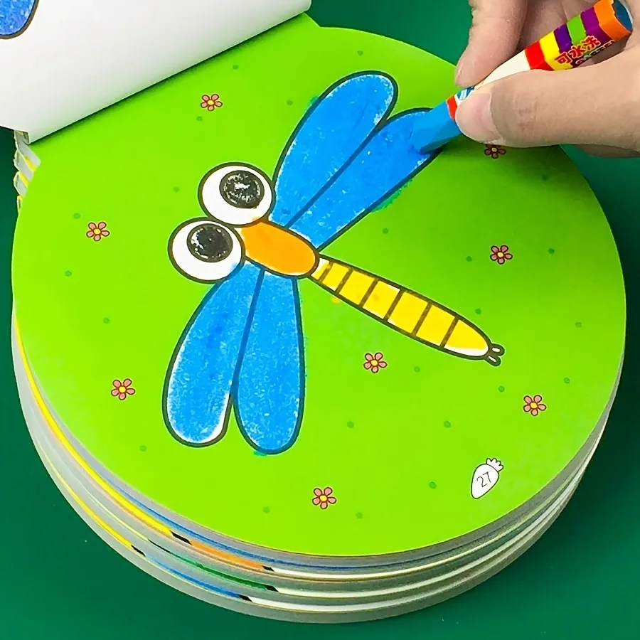 

Drawing Book with Colored Cartoon Animals Coloring Book 120 Page Circular Graffiti Coloring Small Drawing Book