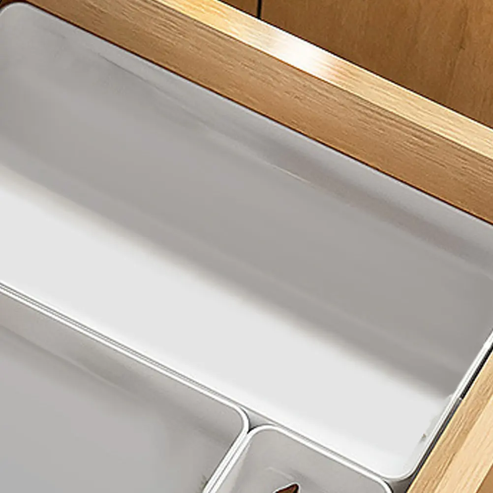 3Pcs Compact Drawer Organizer for Kitchen Small Plastic Cutlery Tray Flatware Storage Box Utensil Organizer Drawer Divider