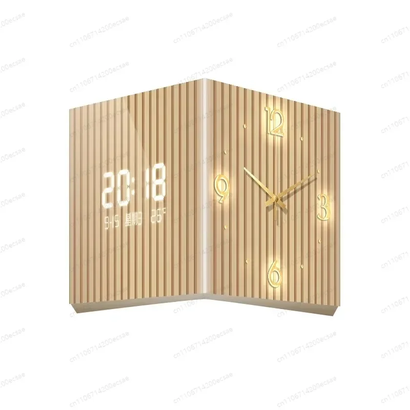 Modern Dual-Sided Corner Clock Space-Saving Wall Décor for Living Room Minimalist Bedroom Background Frameless Home Office Decor
