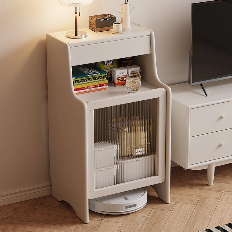 

Living room solid wood side cabinet sweeping robot locker multi-functional locker household multi-layer storage cabinet