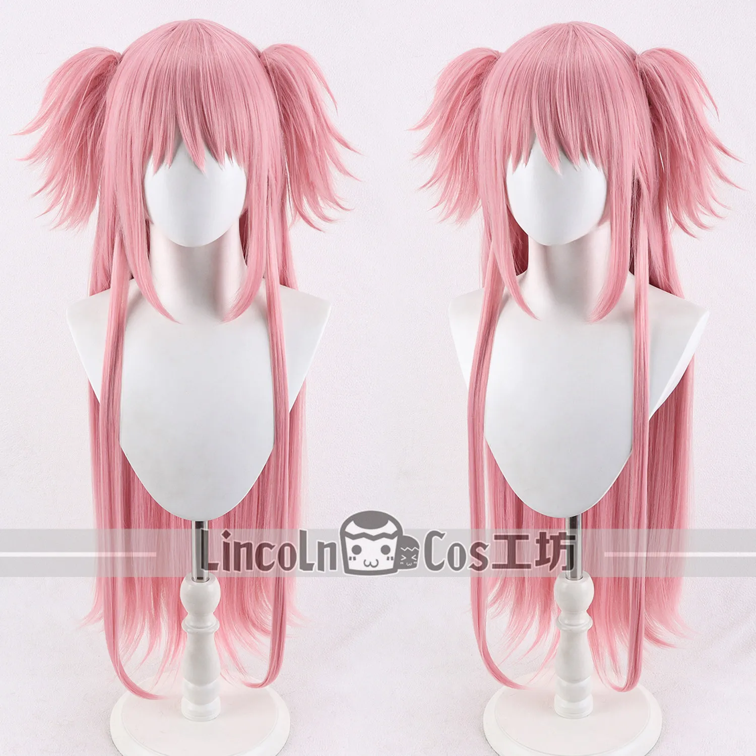 Kaname Madoka Cosplay Wig Magic Girl Pink 90cm Long Heat Resistant Synthetic Hair Halloween Party Role Play Carnival + Wig Cap