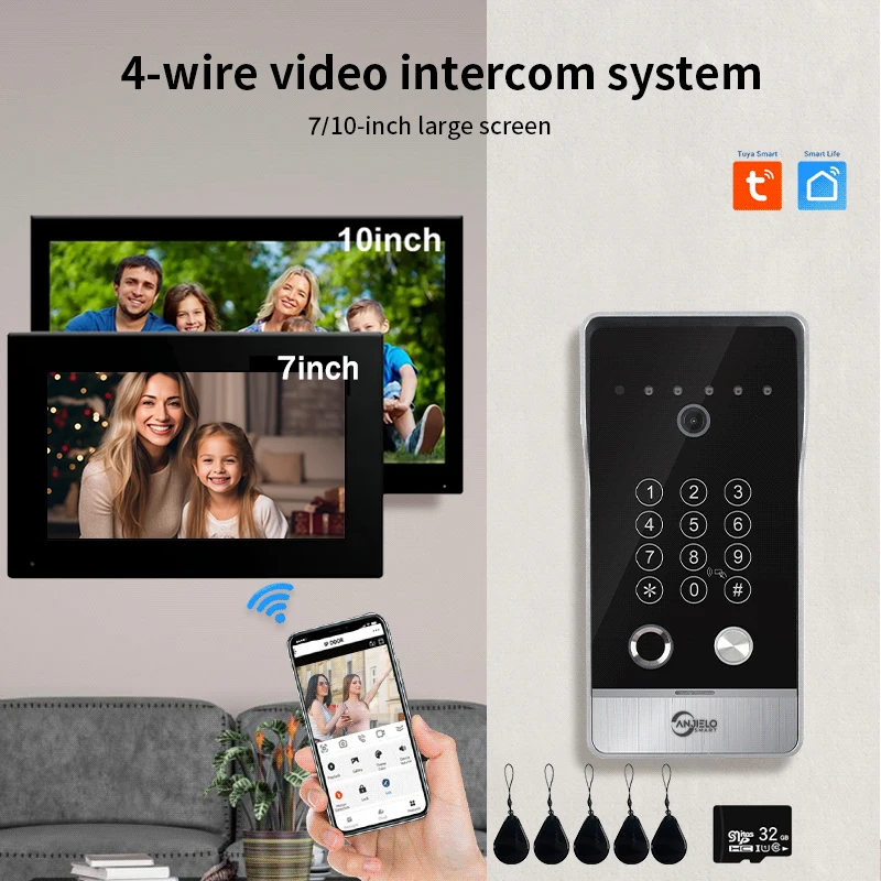 High Quality Large Size Doorbell Video Intercom System for Home Apartment Videophone Tuya Smart  5in1 Unlock 1080P
