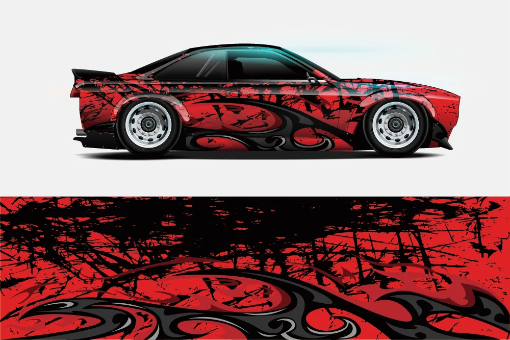 Design Pattern Racing Car Graphic Decal Full Body Vinyl Wrap Modern Design Vector Image Full Wrap Sticker Decorative Car Decal