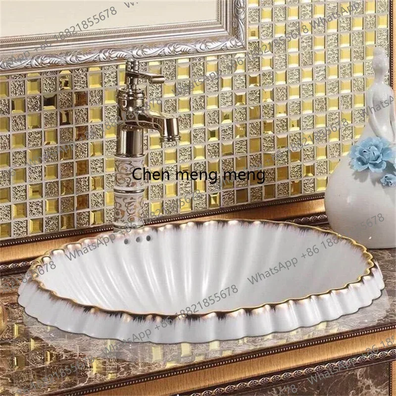 NQ52 Great discounts Taichung Basin Phnom Penh Oval Semi-embedded Washbasin Toilet Washbasin Sanitary Ware High-temperature Cera