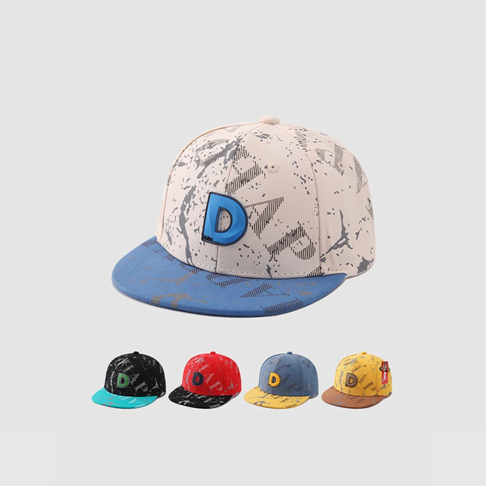 

Children's Cute Hats Spring Summer Color Letter D Street Flat Rim Hip Hop Hat Boys Baseball Caps Sun Cap