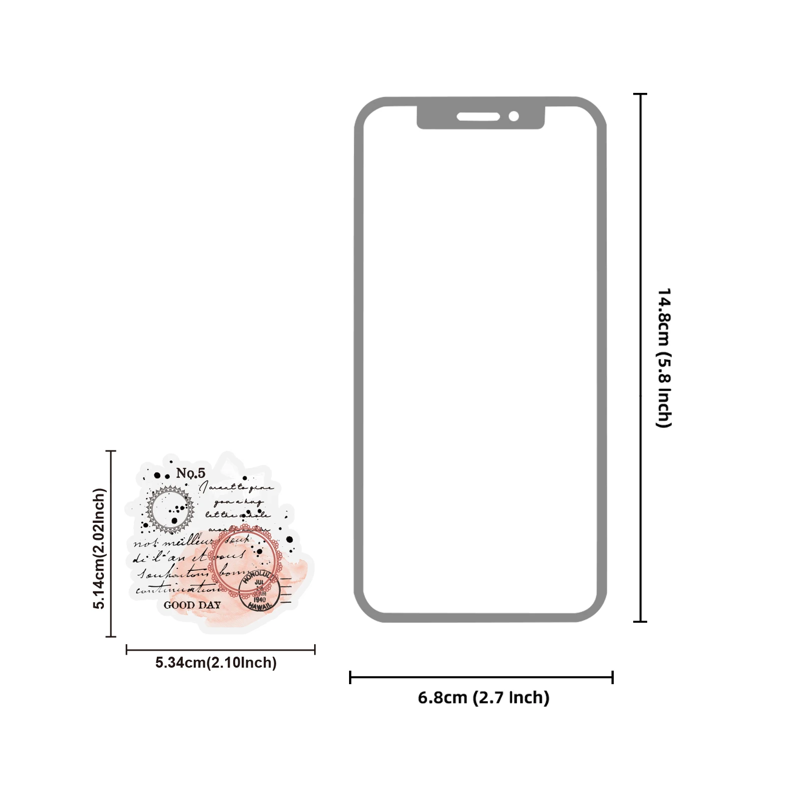 Etori Life Lace-Edged Simple English Label Pattern Transparent Pet Stickers for DIY Photo Albums, Scrapbooking Supplies, Notebooks, Phone Stickers, Water Bottles, Luggage, Room Decoration, Children's Gift Bags, Toy Stickers, Small Gifts