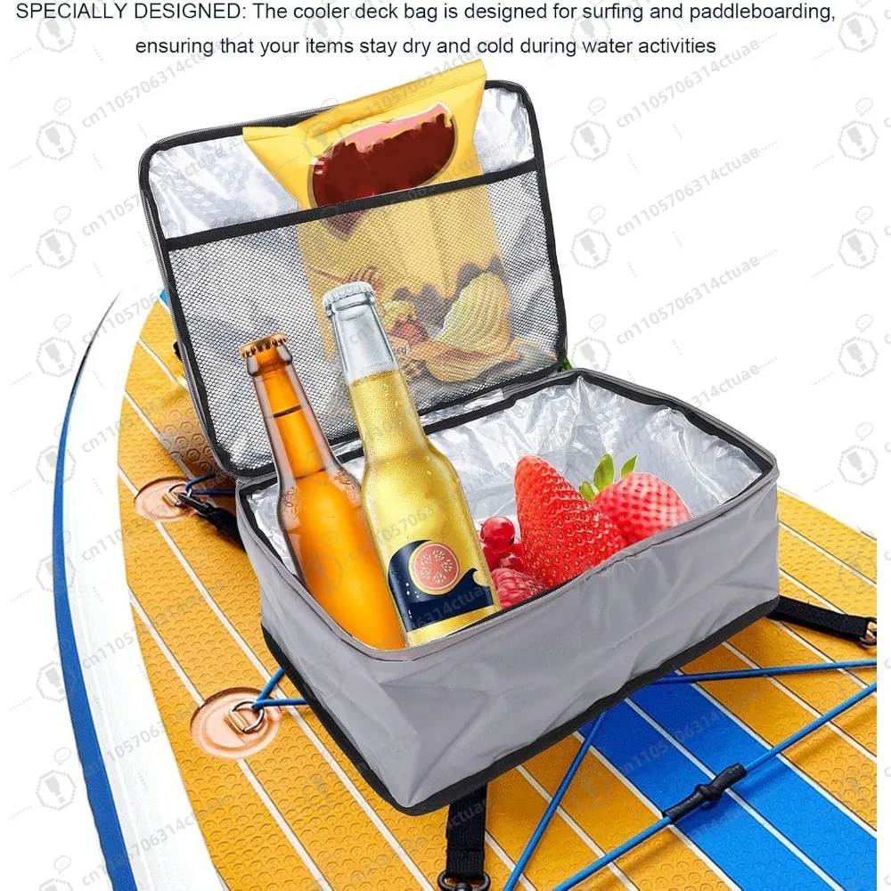 Paddle Board Cooler Bag,Water Proof Surf Deck Insulated Cooler Bag with Big Mesh Compartment  for Surfing Paddleboarding Camping