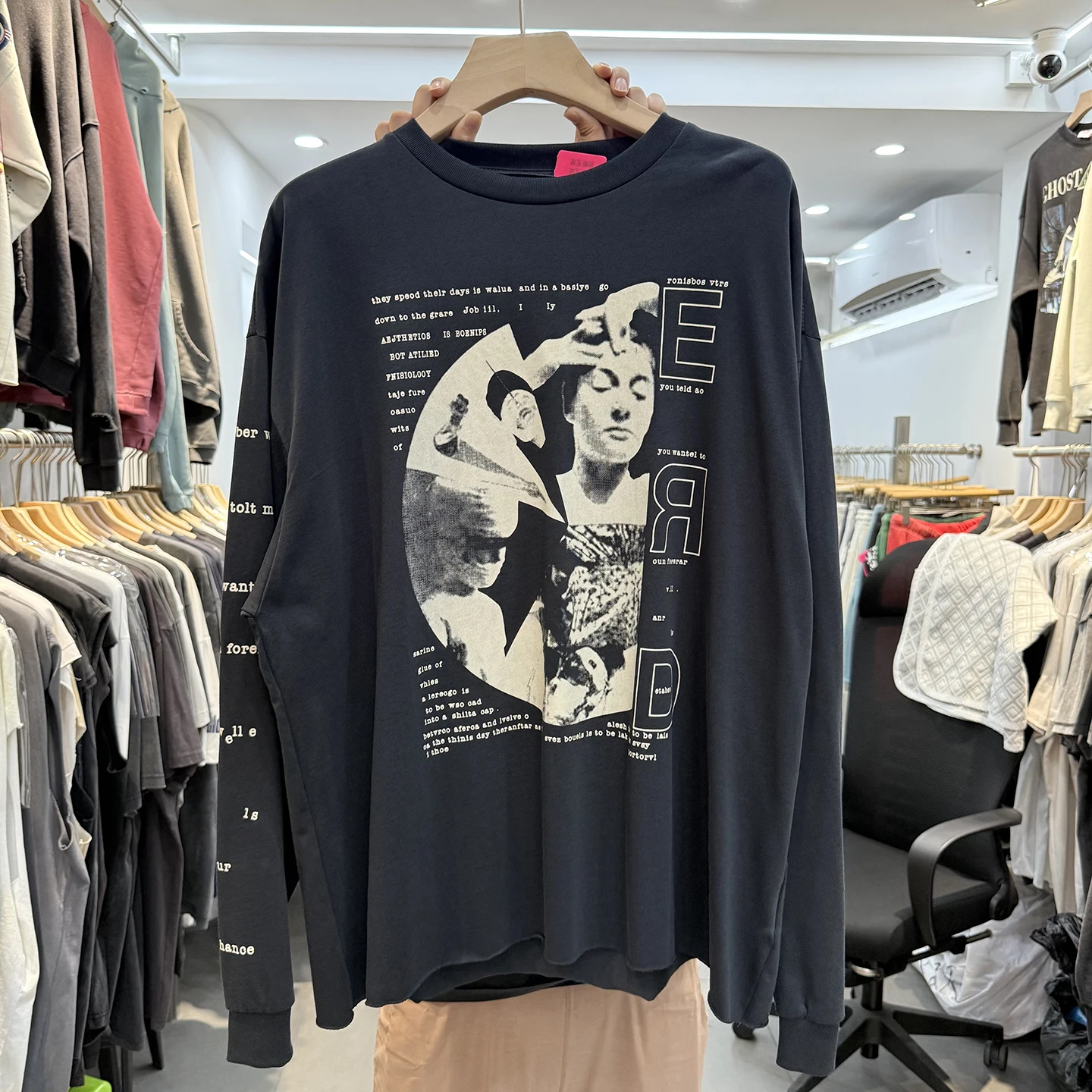 

Ретро американская футболка Waed Long Sve, свободная футболка большого размера для мужчин и женщин, модная базовая футболка с портретным принтом и иллюстрацией, повседневный топ