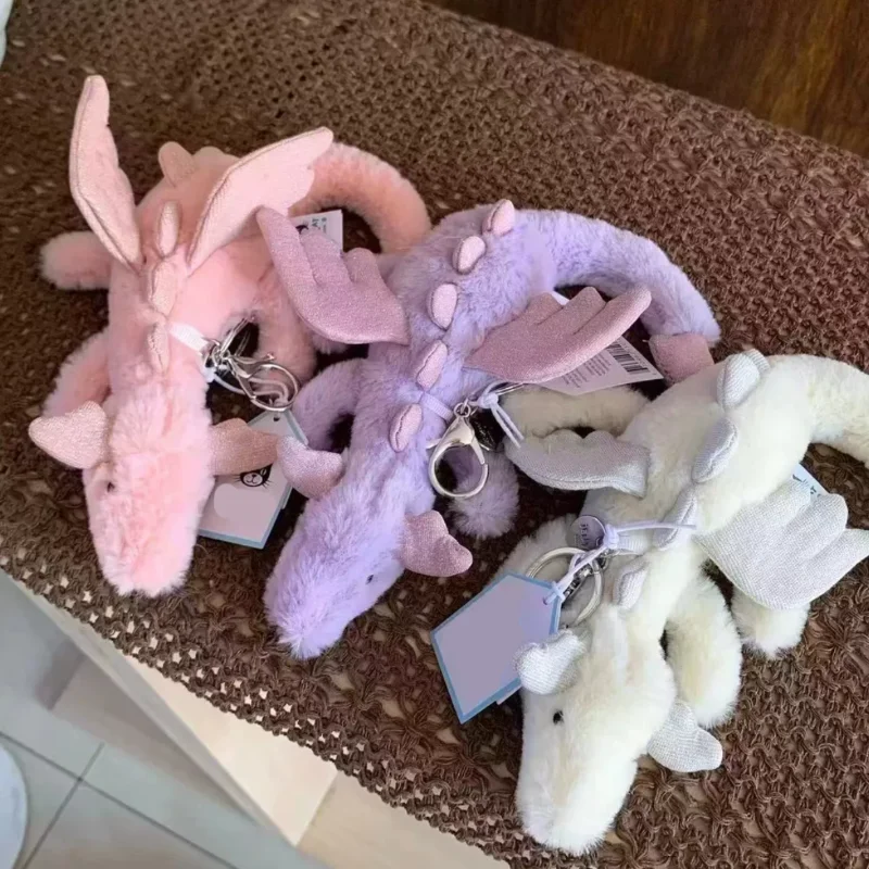 18cm Jelly Cat Snow Dragon Purple Dragon Pink Dragon Animal Pendant Keychain Bag Pendant Accessories Doll Pendant Xmas Gifts