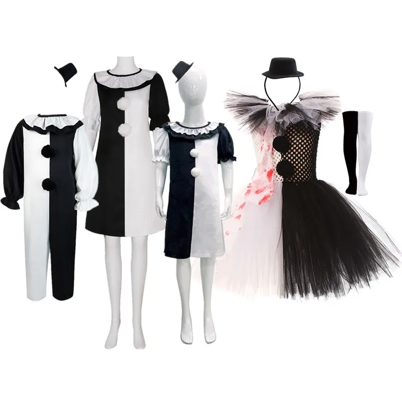 Costume de Cosplay Terrifier pour Enfants, Robe Tutu de Clown pour Bol, Tenues de Bande de Sauna, ixd'Halloween et de Carnaval, Trempé