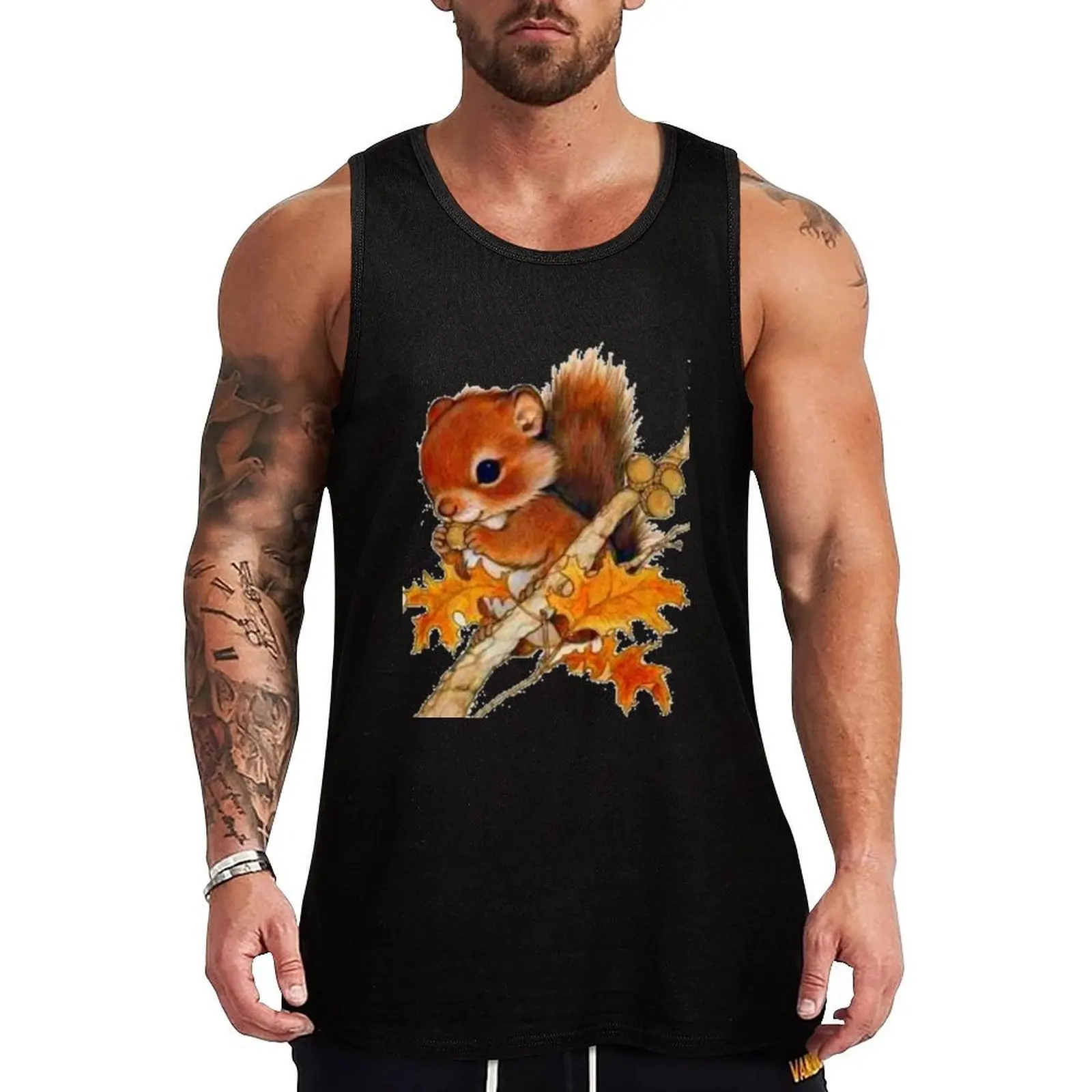 cute baby red squirrel Tank Top Essential Tank Top Cotton Casual Sleeveless Undershirt