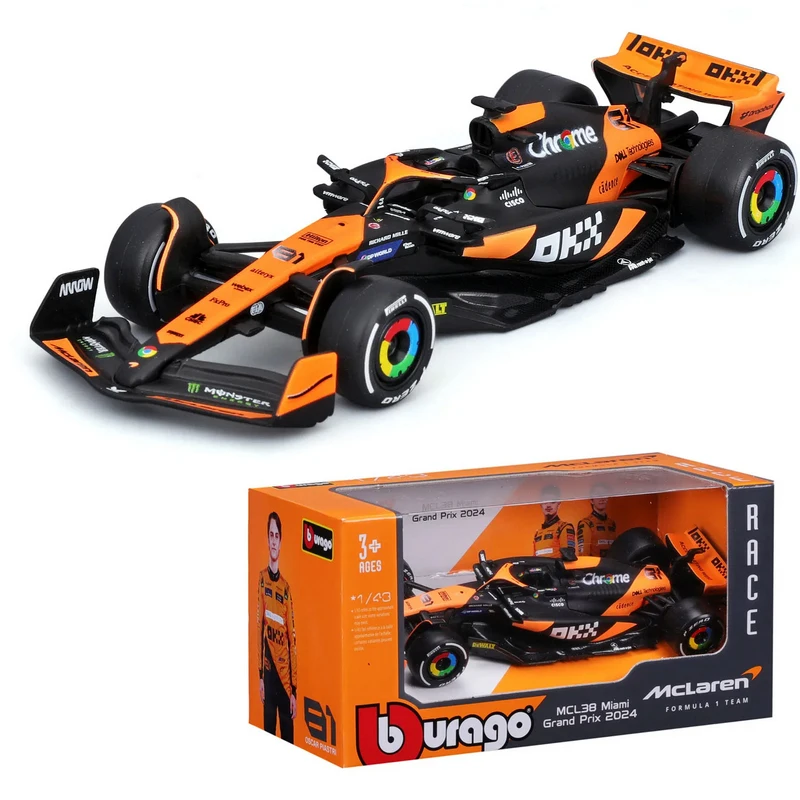 Bburago 1:43 McLaren Mcl38 #4 F1 Formula Alpine A525 Model Car Ferrari SF25 2025 Mercedes W16 Red Bull RB21 AMR25 Christmas gif