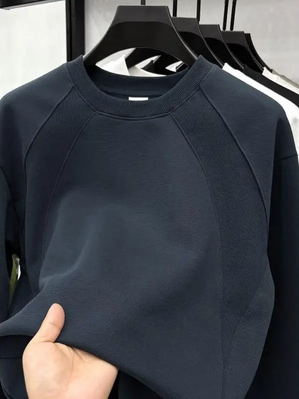 

Casual round Ne Sweatirt Men's Loose Comfortable Spor Base Layer irt Spring Autumn New Sle Simple Patchwork Leisure