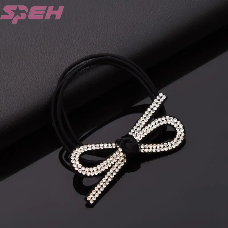 2019 fashion new Butterfly Hair rope Korean version diamond head rope women's horsetail hair circle high elasticity