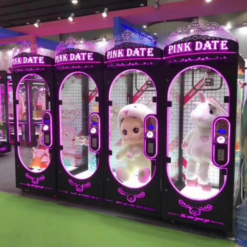 Pink Date Scissors Cut Prize Gift Machine Adults Kids Amusement Arcade Big Dolls Plush Toys Vending Coin Operated Game Machine