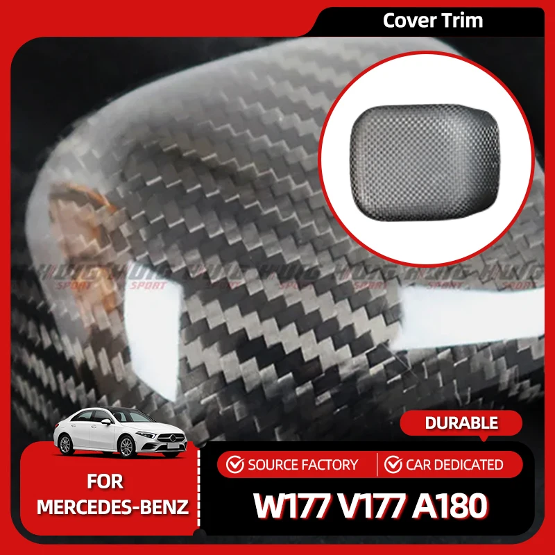 

Внутренние молдинги для Benz A Class W177 V177 A180 A200 A220 A250 A35 A45 AMG Наклейка на ручку переключения передач из настоящего сухого кованого углеродного волокна