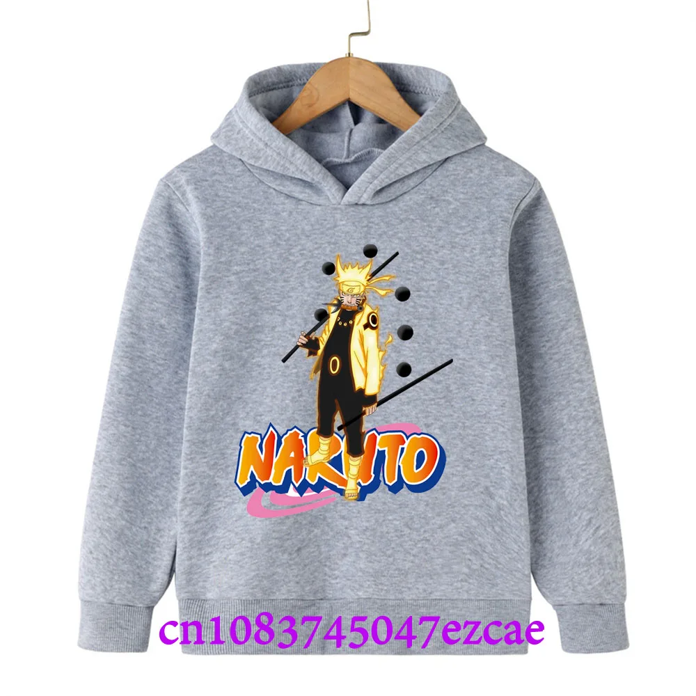 NARUTO Spring And Autumn Childrens Hoodie Shirt Cartoon Print Children Sportswear Sweater Jacket Baby Set Children's Blouse baby