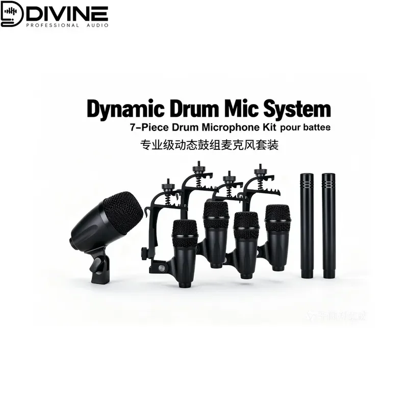 for DM7 Professional Metal Drum Set Band Kit with Drum Microphone Musical Instrument for Stage Performance Cross-border