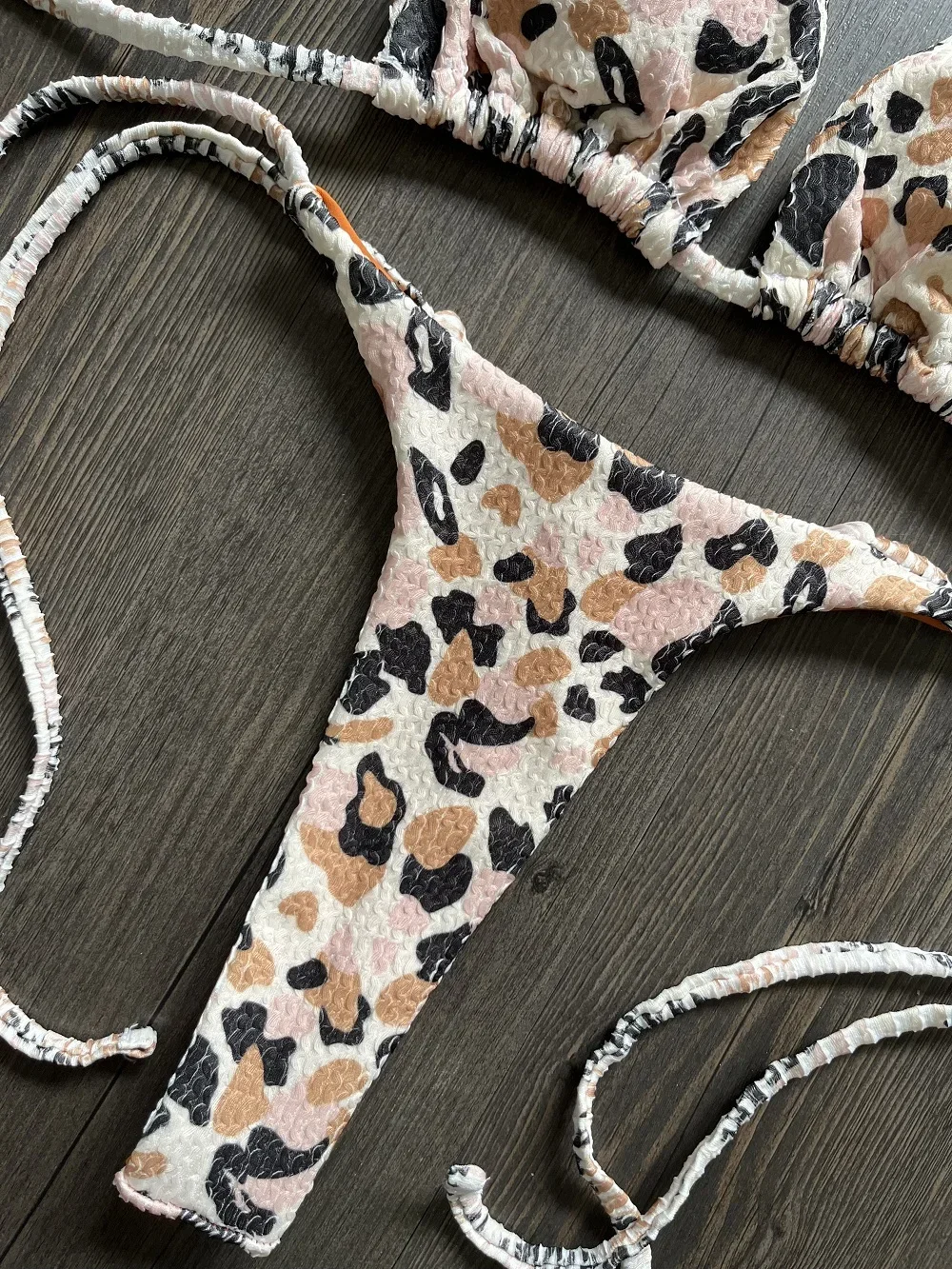 RUOTONGSEPT セクシーなヒョウ Tバック女性水着プッシュアップビキニセット 2 ピース水着 2023 女性ビーチウェア水着 Biquinis