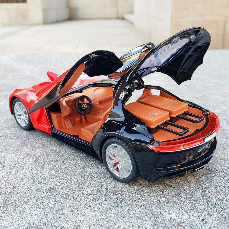 1:24 نموذج سيارة رياضية من سبيكة أتلانتيك Diecasts لعبة معدنية مركبات نموذج سيارة محاكاة مجموعة ضوء الصوت هدايا للأطفال