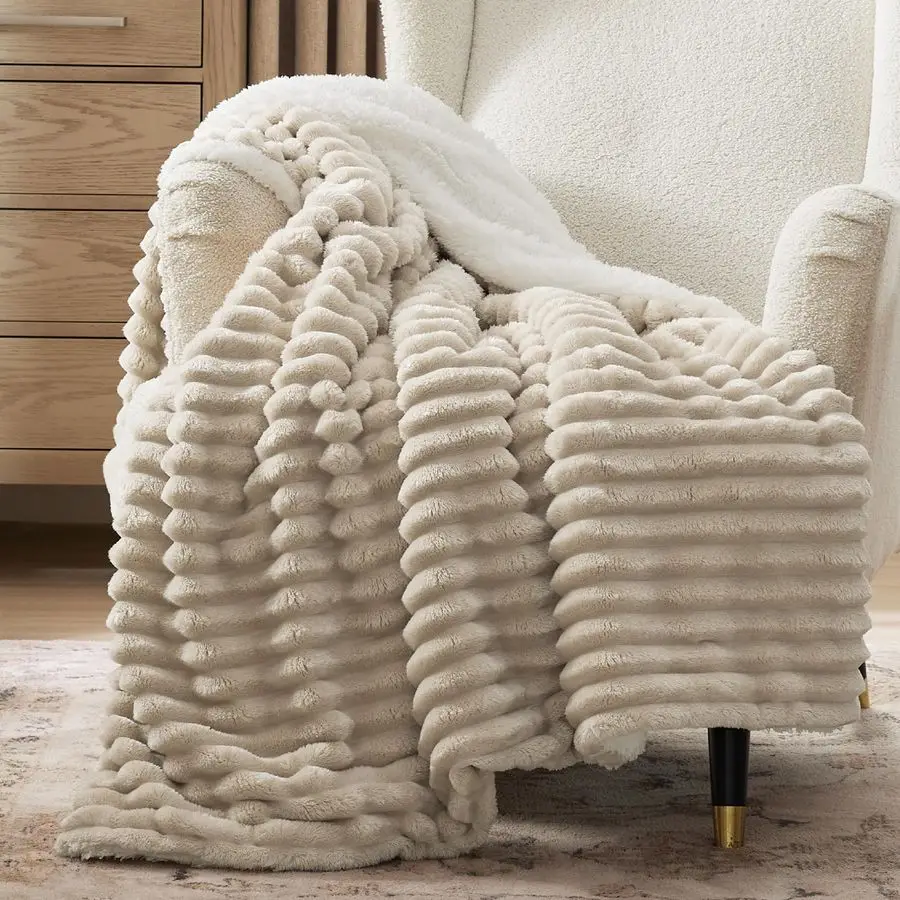 

Sherpa Blanket Twin Size for Couch Super Soft, Cozy Fleece Thick Warm Blanket for Winter, GentleSoft Plush amp Fluffy Throw Gift